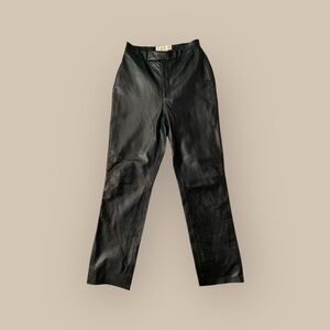 Margaret Godfrey Black Leather Trousers